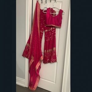 Magenta / Hot PINK Sharara / Palazzo Punjabi / Indian Suit Set
